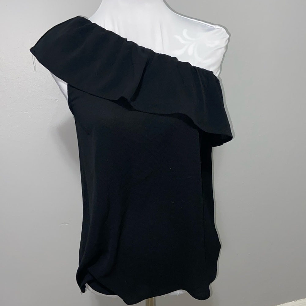 Mossimo one shoulder textured ruffle blouse